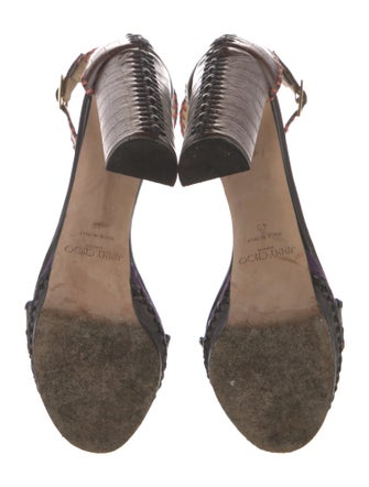 Jimmy Choo Embossed Leather Printed Sandals