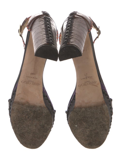 Jimmy Choo Embossed Leather Printed Sandals