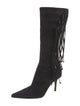 Jimmy Choo Suede Fringe Trim Accent Boots