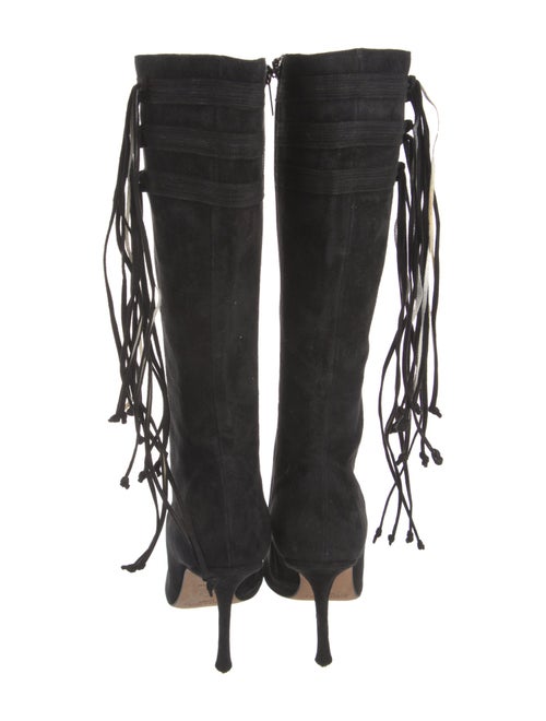 Jimmy Choo Suede Fringe Trim Accent Boots