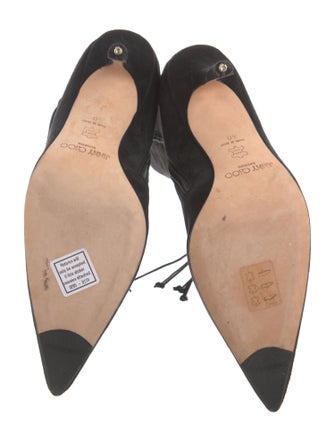 Jimmy Choo Suede Fringe Trim Accent Boots