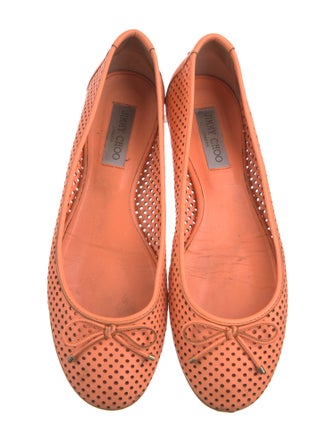 Jimmy Choo Leather Lasercut Accents Ballet Flats