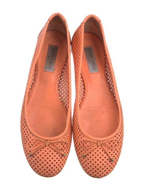 Jimmy Choo Leather Lasercut Accents Ballet Flats