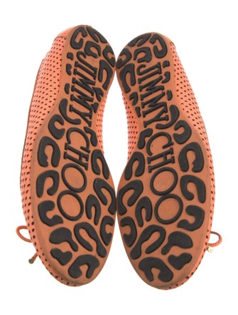 Jimmy Choo Leather Lasercut Accents Ballet Flats