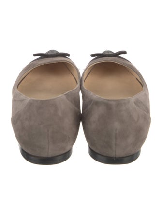 Jimmy Choo Suede Glitter Accents Ballet Flats