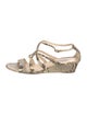 Jimmy Choo Embossed Leather Animal Print Sandals