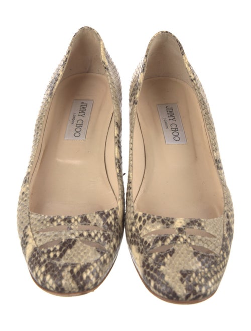 Jimmy Choo Embossed Leather Animal Print Flats