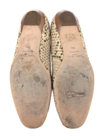 Jimmy Choo Embossed Leather Animal Print Flats