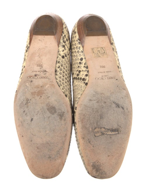 Jimmy Choo Embossed Leather Animal Print Flats