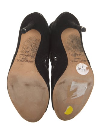 Jimmy Choo Suede Lasercut Accents Sandals