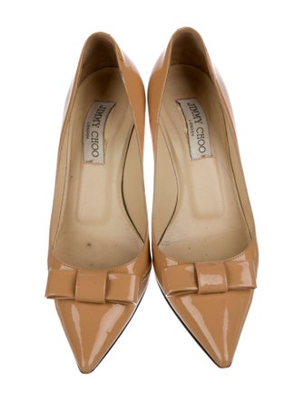 Jimmy Choo Patent Leather Bow Accents Pumps