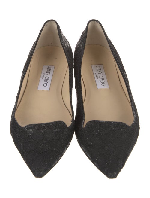 Jimmy Choo Lace Glitter Accents Flats