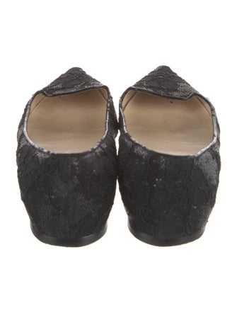 Jimmy Choo Lace Glitter Accents Flats