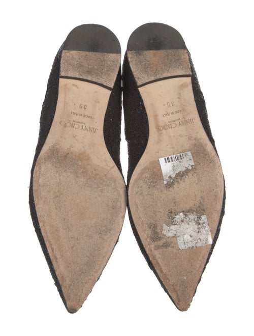 Jimmy Choo Lace Glitter Accents Flats