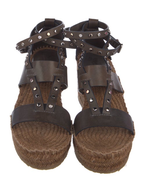 Jimmy Choo Leather Studded Accents Espadrilles