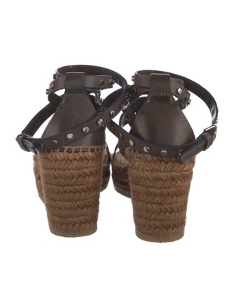 Jimmy Choo Leather Studded Accents Espadrilles