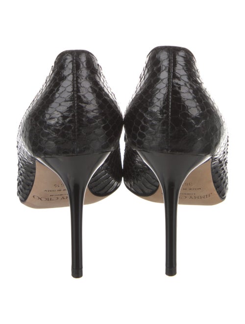 Jimmy Choo Snakeskin Chain-Link Accents Pumps