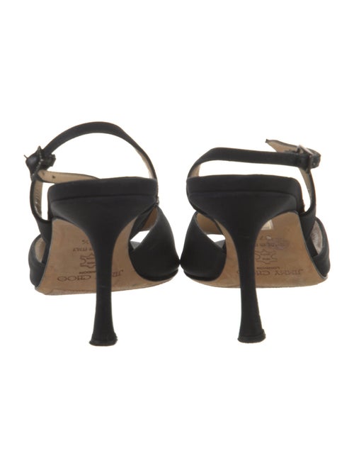 Jimmy Choo Satin Crystal Embellishments Slingback Sandals