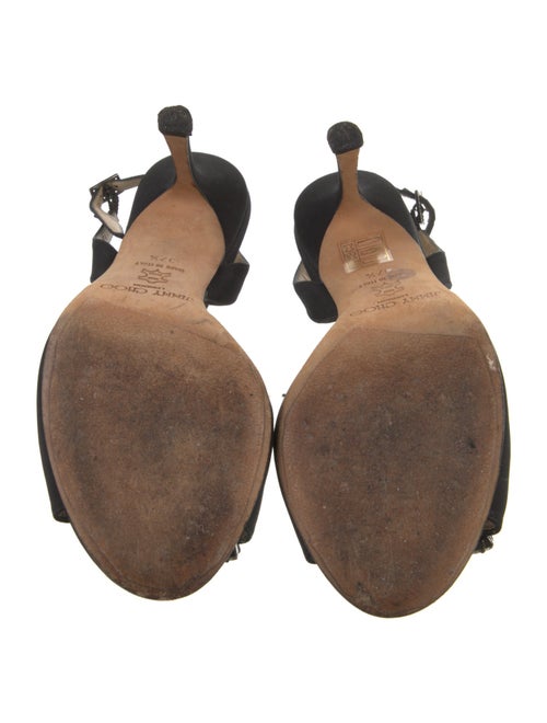 Jimmy Choo Satin Crystal Embellishments Slingback Sandals