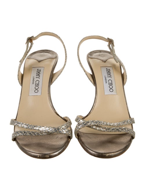 Jimmy Choo Glitter Glitter Accents Slingback Sandals