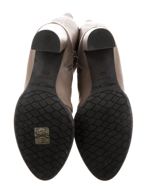 Jimmy Choo Leather Studded Accents Lace-Up Boots