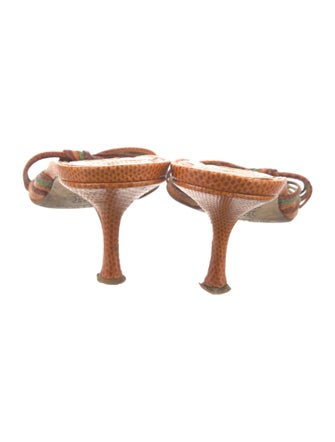 Jimmy Choo Leather Colorblock Pattern Slides