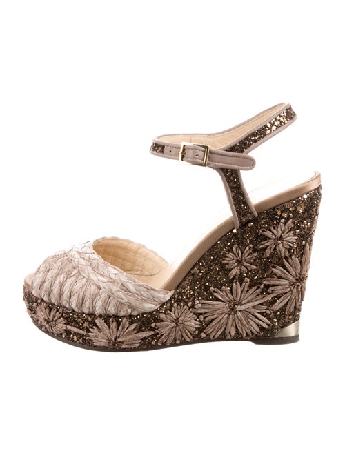 Jimmy Choo Glitter Animal Print Espadrilles