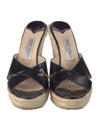Jimmy Choo Patent Leather Animal Print Espadrilles