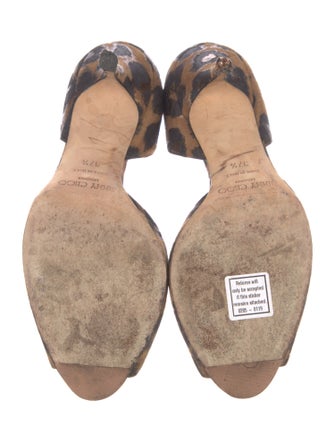 Jimmy Choo Suede Animal Print D'Orsay Pumps