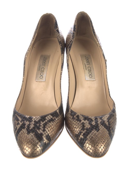 Jimmy Choo Embossed Leather Animal Print Pumps