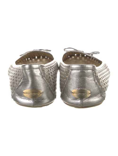 Jimmy Choo Leather Bow Accents Ballet Flats