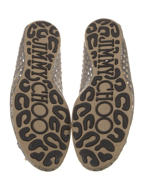 Jimmy Choo Leather Bow Accents Ballet Flats