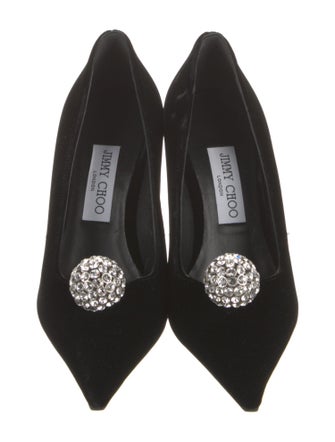 Jimmy Choo Suede Crystal Embellishments Pumps