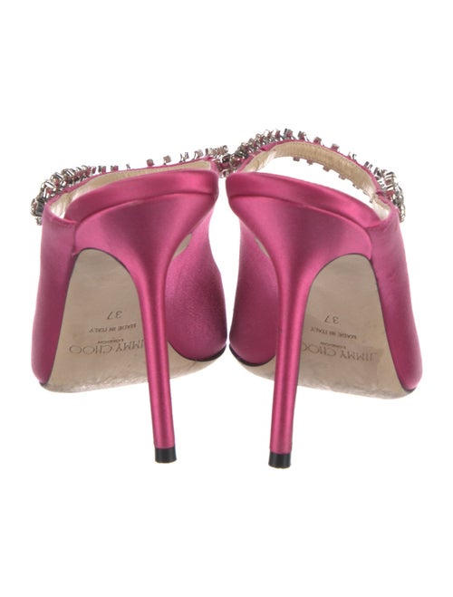 Jimmy Choo Satin Crystal Embellishments Mules
