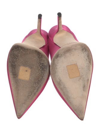 Jimmy Choo Satin Crystal Embellishments Mules