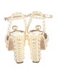 Jimmy Choo Faux Pearl Accents Satin Sandals