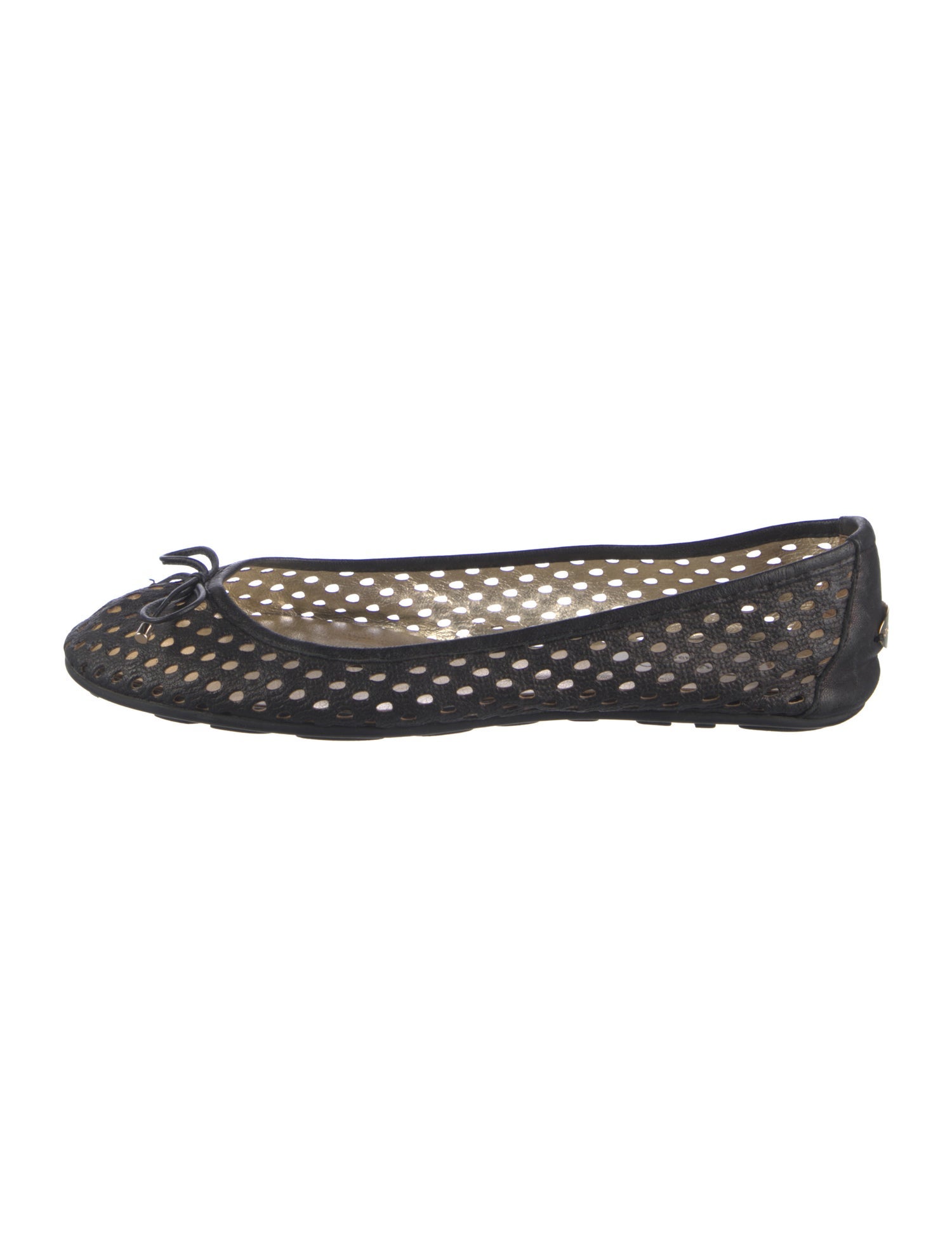 Jimmy Choo Leather Lasercut Accents Ballet Flats