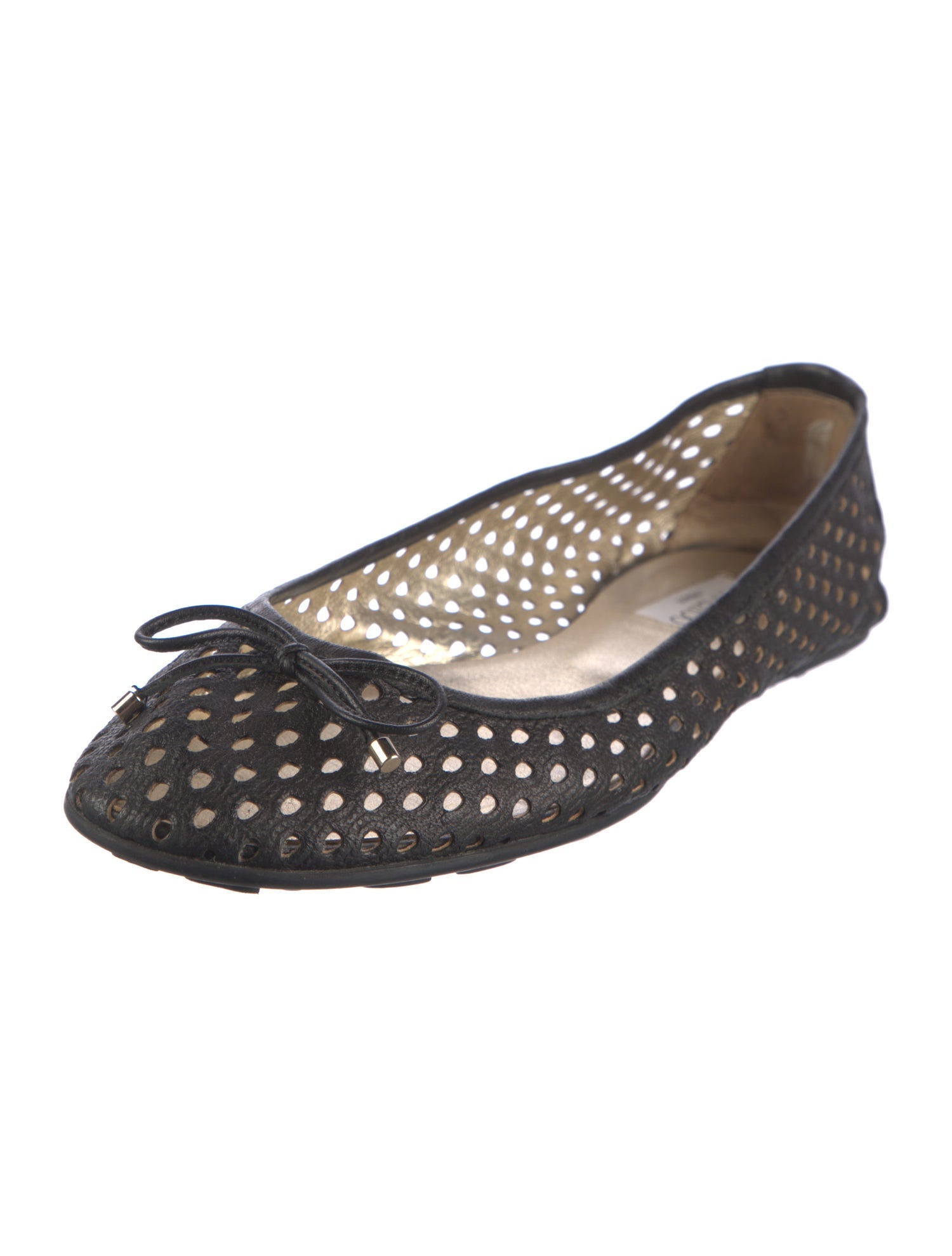 Jimmy Choo Leather Lasercut Accents Ballet Flats