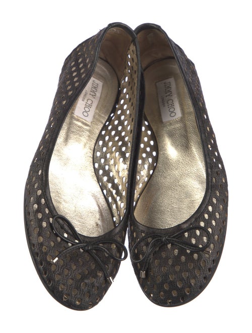 Jimmy Choo Leather Lasercut Accents Ballet Flats