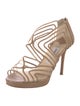 Jimmy Choo Leather Mesh Accents Sandals