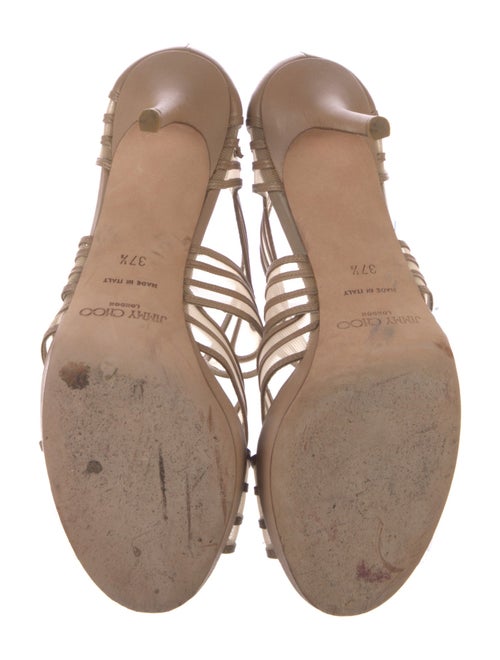 Jimmy Choo Leather Mesh Accents Sandals