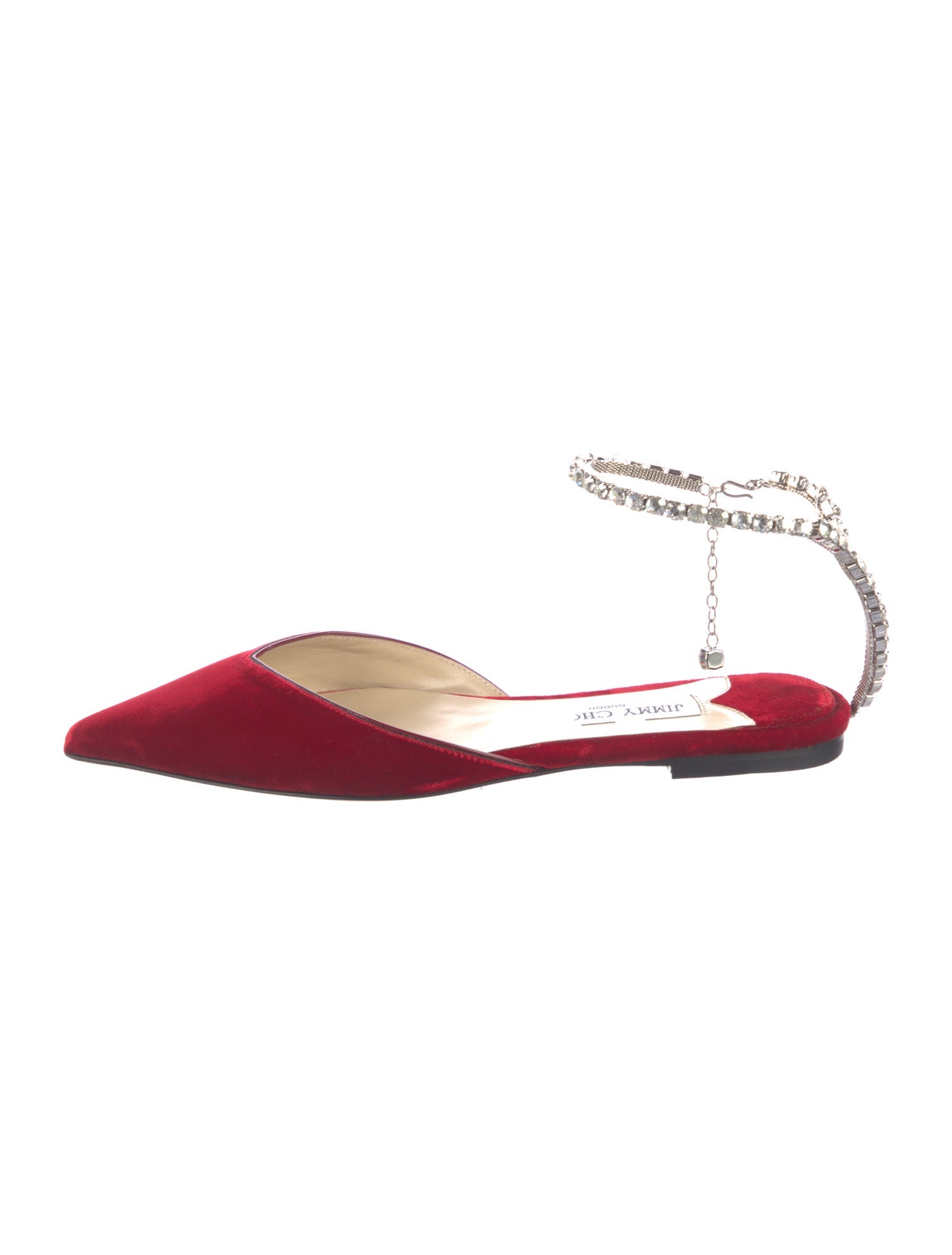 Jimmy Choo Velvet Crystal Embellishments Slingback Flats