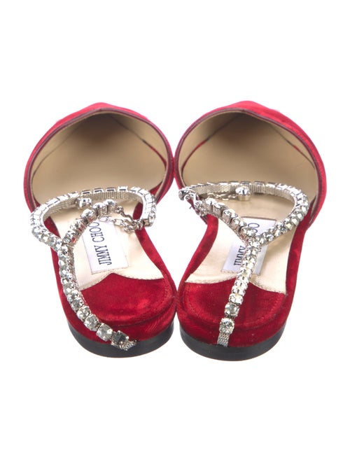 Jimmy Choo Velvet Crystal Embellishments Slingback Flats