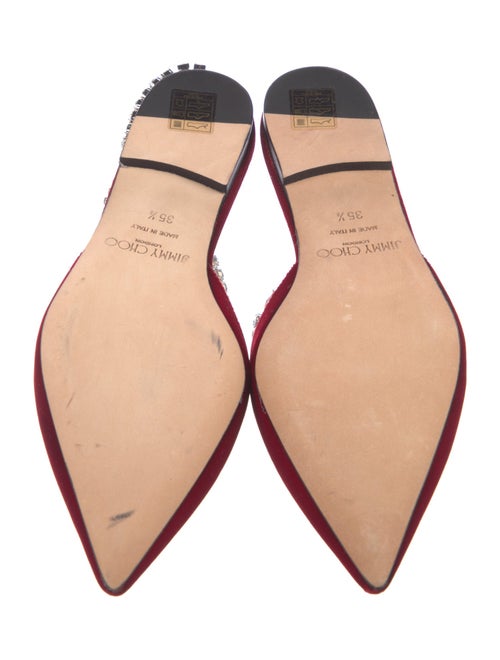 Jimmy Choo Velvet Crystal Embellishments Slingback Flats