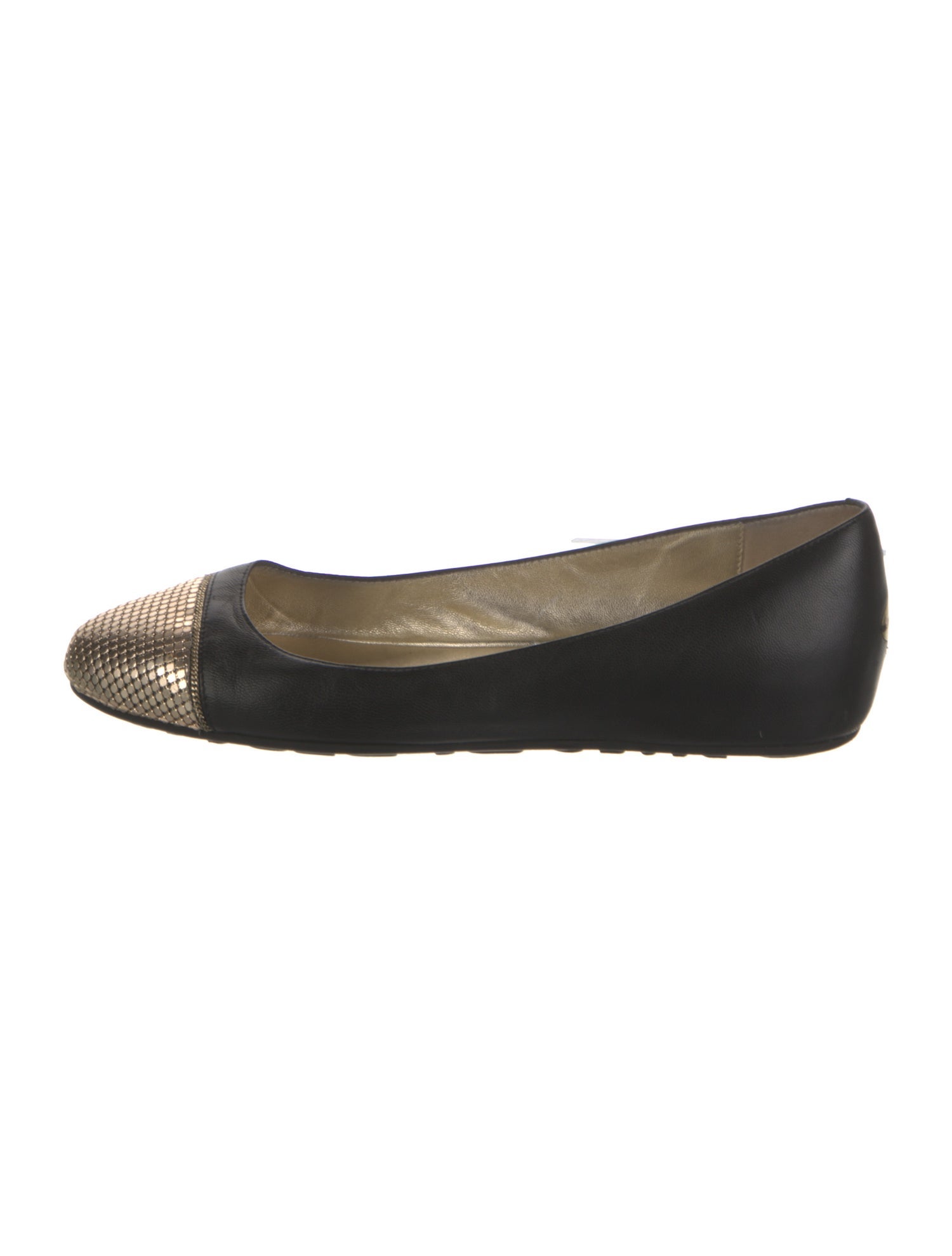 Jimmy Choo Leather Colorblock Pattern Ballet Flats
