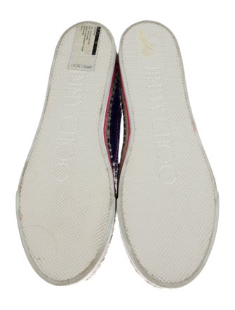 Jimmy Choo Suede Striped Espadrille Sneakers