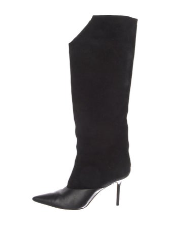 Jimmy Choo Suede Leather Trim Embellishment Boots