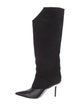Jimmy Choo Suede Leather Trim Embellishment Boots