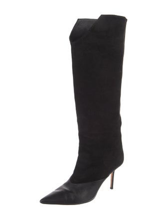 Jimmy Choo Suede Leather Trim Embellishment Boots