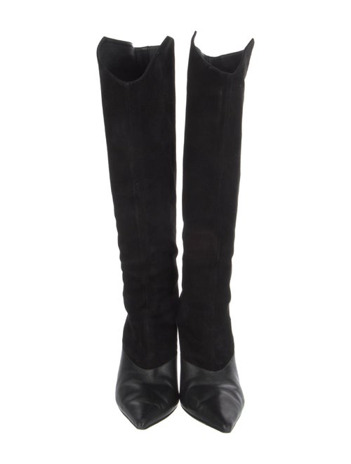 Jimmy Choo Suede Leather Trim Embellishment Boots